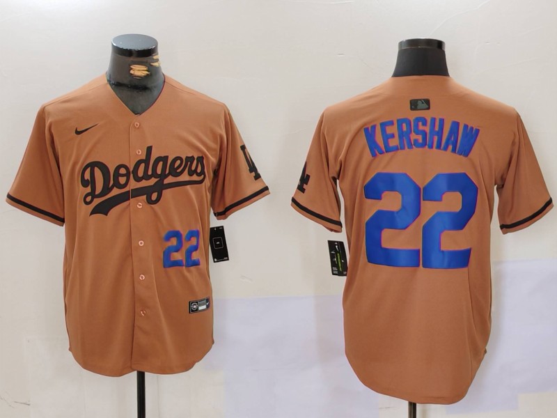 Men Los Angeles Dodgers #22 Kershaw army green joint name 2024 Nike MLB Jersey style 3->los angeles dodgers->MLB Jersey